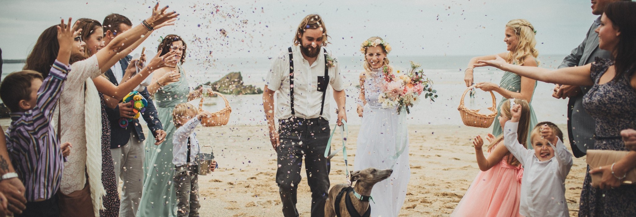 Lusty Glaze Beach, a dog friendly wedding venue in Cornwall