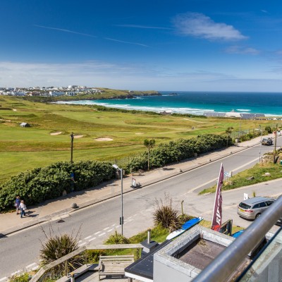 Sea view from the dog friendly Carnmarth Hotel in Newquay, Cornwall