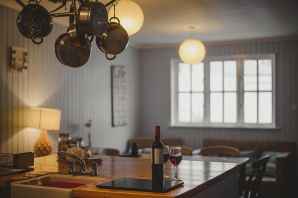 Lusty Glaze Beach Chalet Kitchen