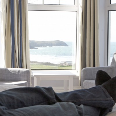 Sea view from the bedrooms at Carnmarth Hotel
