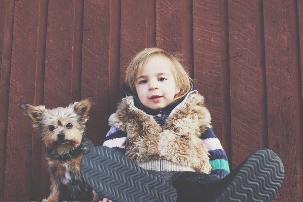 Dog and little boy best friends