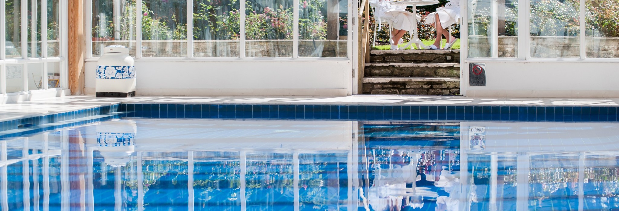 Swimming pool and spa at Summer Lodge Hotel in Dorset