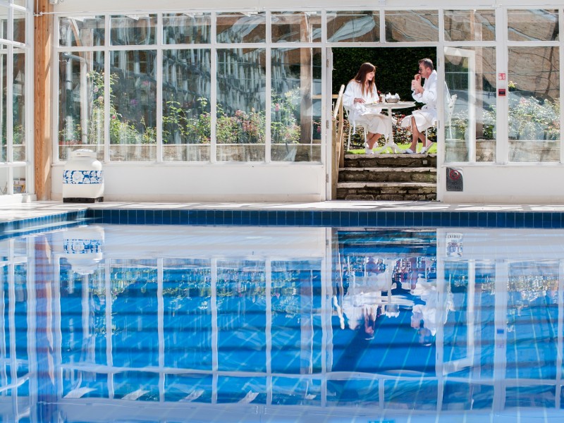 Swimming pool and spa at Summer Lodge Hotel in Dorset