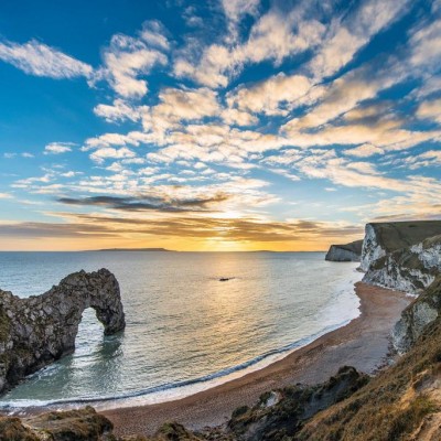 Sunset at Durdle Door in Dorset
