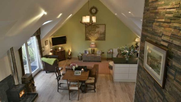 The Quantock Hide open plan living space
