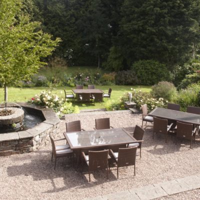 Dog friendly gardens at The Arundell Arms in Devon