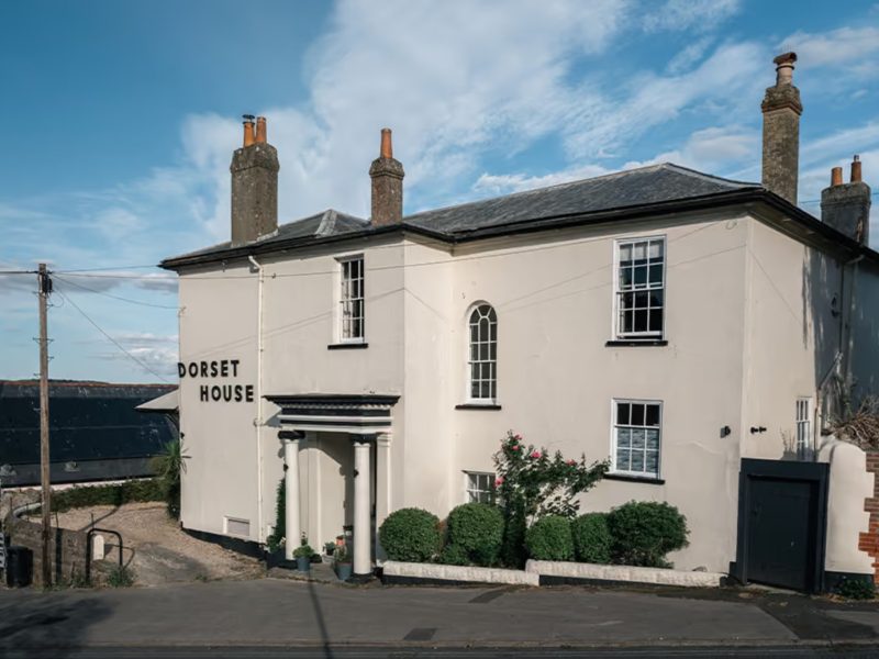 Georgian exterior of Dorset House B&B in Lyme Regis, Dorset